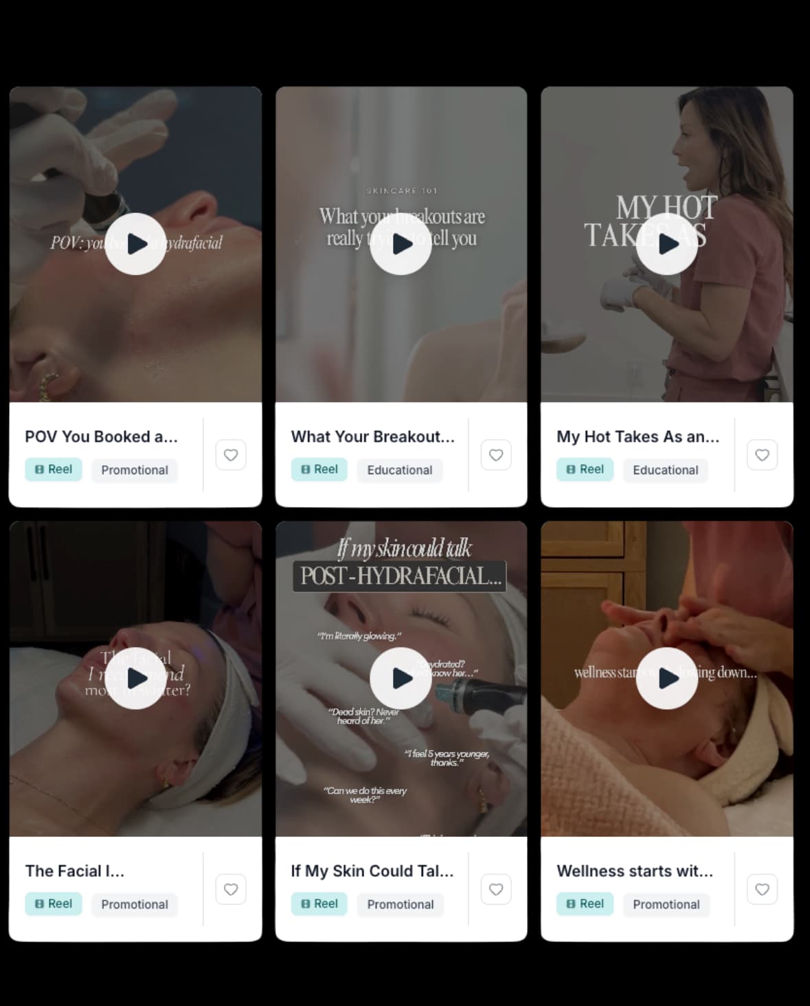 Reel template preview